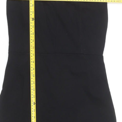 Mango Women’s Black Bodycon Dress Size 10 Sleeveless V-Neck Work Party