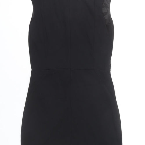 Mango Women’s Black Bodycon Dress Size 10 Sleeveless V-Neck Work Party