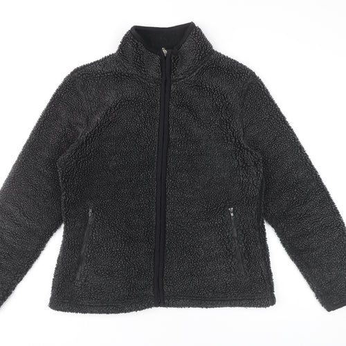 NX Sport Womens Black Fleece Zip Jacket UK 12 Regular Fit