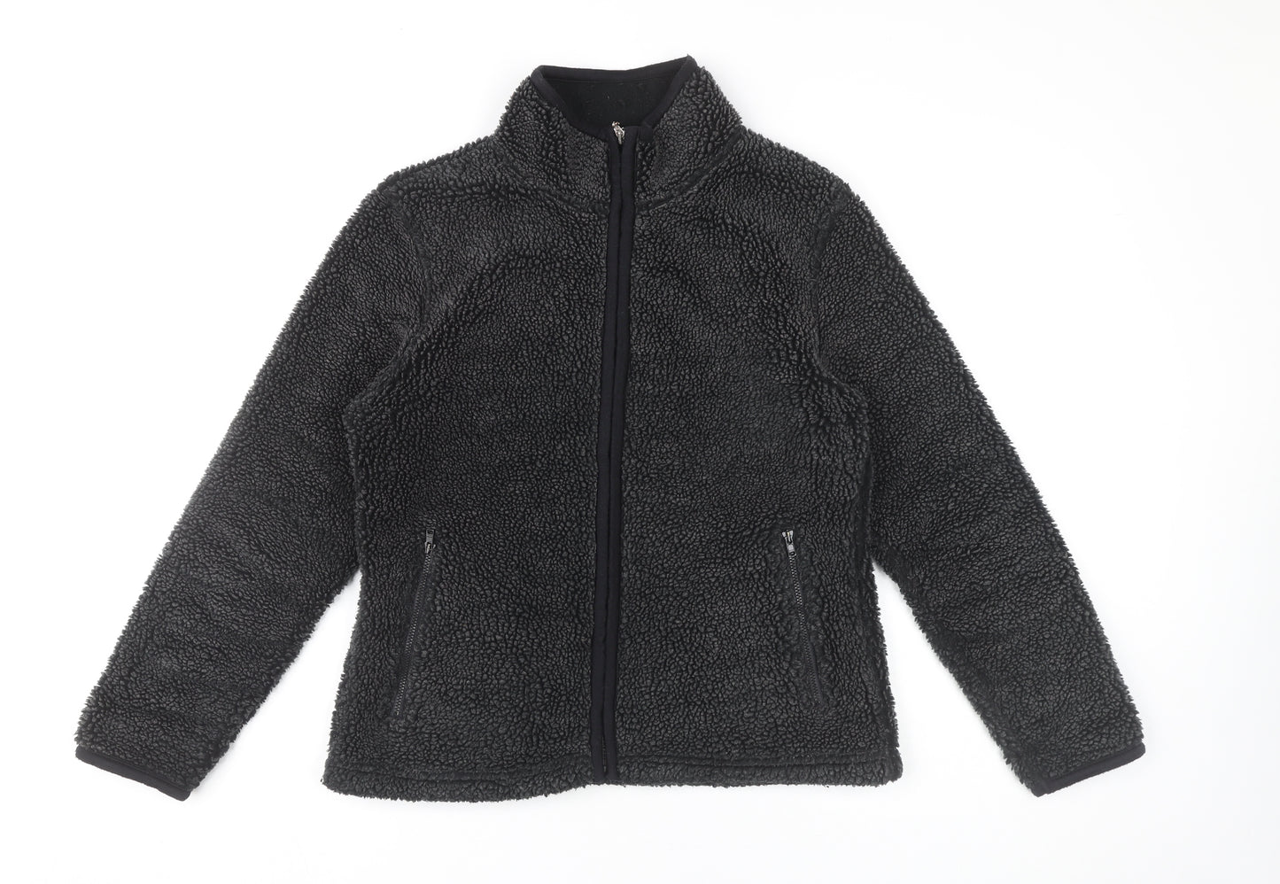 NX Sport Womens Black Fleece Zip Jacket UK 12 Regular Fit