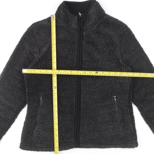 NX Sport Womens Black Fleece Zip Jacket UK 12 Regular Fit