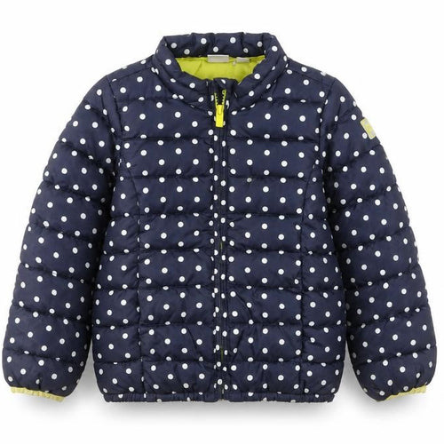 Gap Girls Blue Polka Dot Puffer Jacket Coat 5 Years Full Zip Quilted
