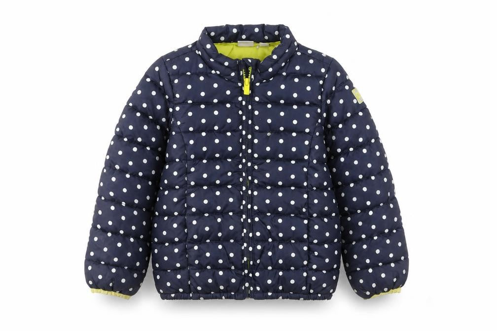 Gap Girls Blue Polka Dot Puffer Jacket Coat 5 Years Full Zip Quilted