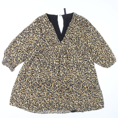 Zara Women’s Multicoloured Leopard Print Shift Dress XS