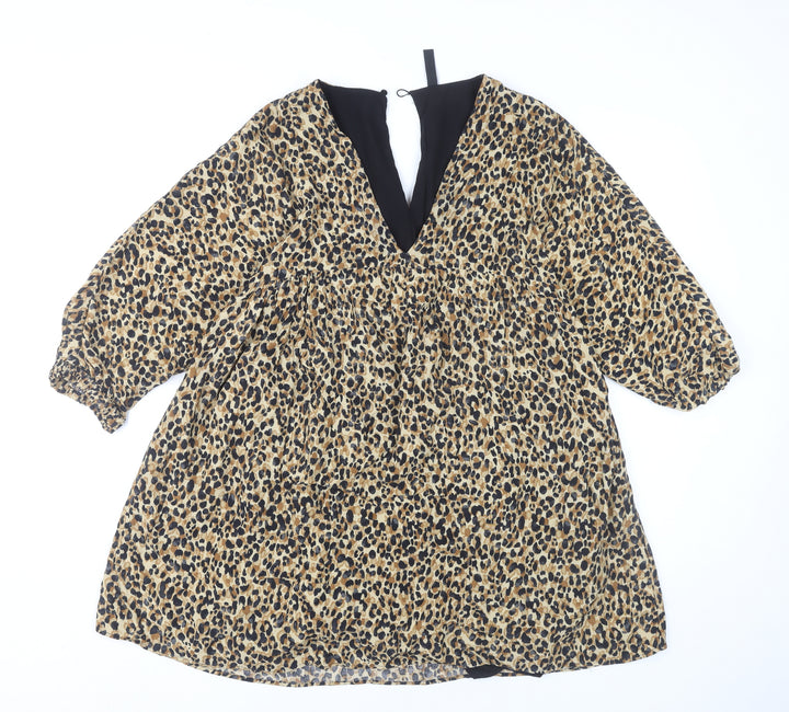 Zara Women’s Multicoloured Leopard Print Shift Dress XS
