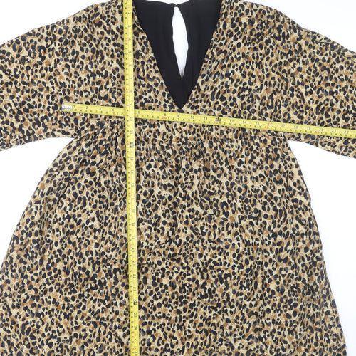 Zara Women’s Multicoloured Leopard Print Shift Dress XS