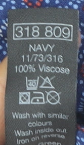 M&Co Womens Blue Viscose Tunic Blouse Size 14 Boho Geometric