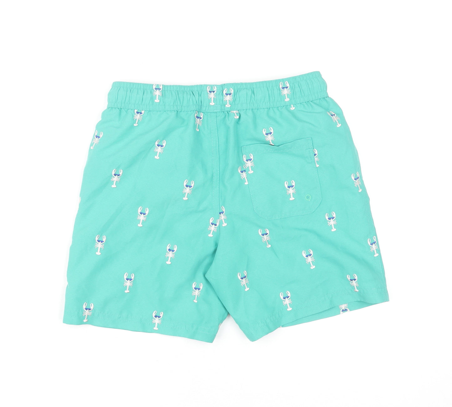 Marks and Spencer Boys Green Lobster Swim Shorts 8-9 Years Quick Dry
