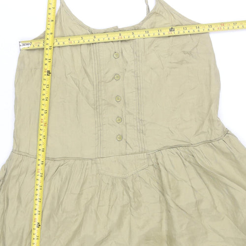 Jack Wills Women’s Beige Silk Cotton Slip Dress Size 8