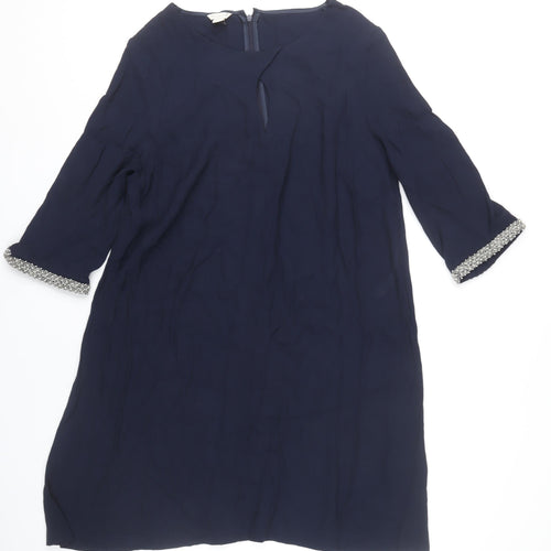 Monsoon Women’s Blue Size 16 Beaded Cuff Shift Dress