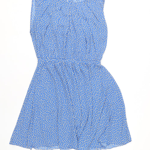 Warehouse Women’s Blue Floral Sleeveless A-Line Dress Size 14