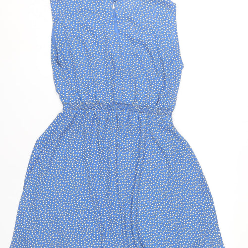 Warehouse Women’s Blue Floral Sleeveless A-Line Dress Size 14