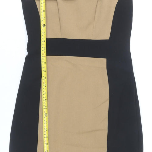 F&F Women’s Black Beige Colourblock Sheath Dress Size 10