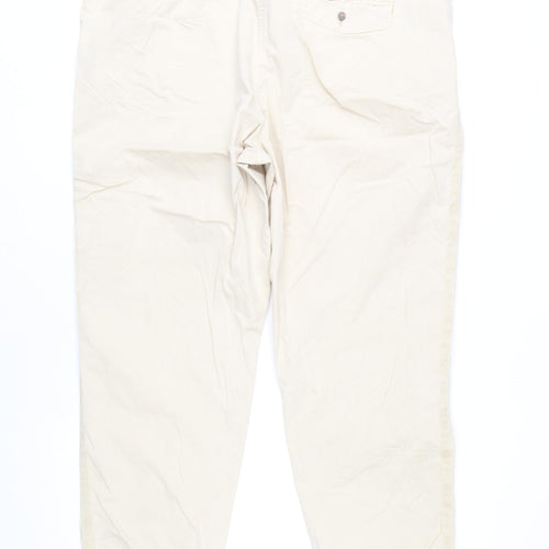 Marks and Spencer Womens Beige Chino Trousers Size 20 Long