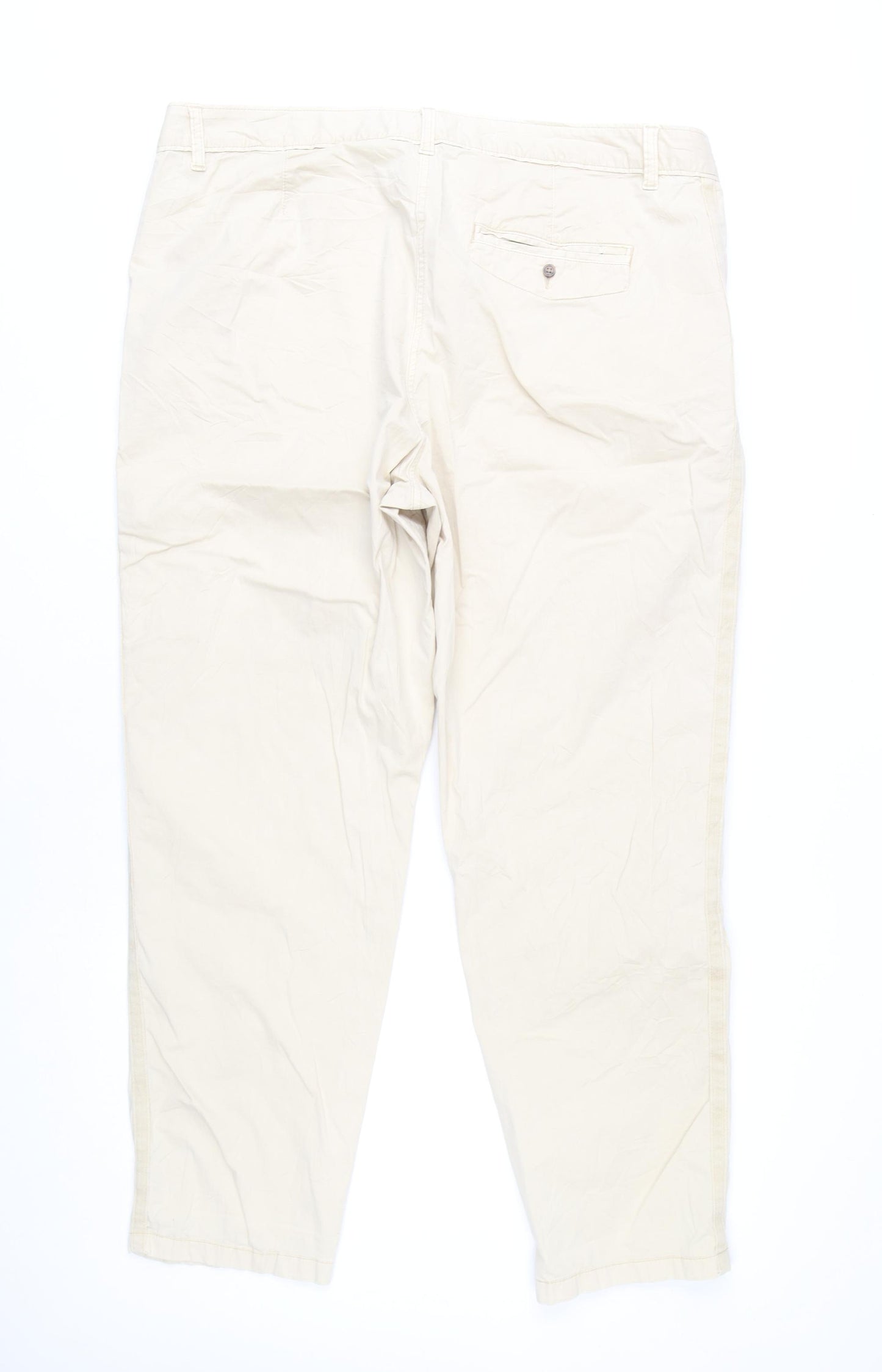 Marks and Spencer Womens Beige Chino Trousers Size 20 Long