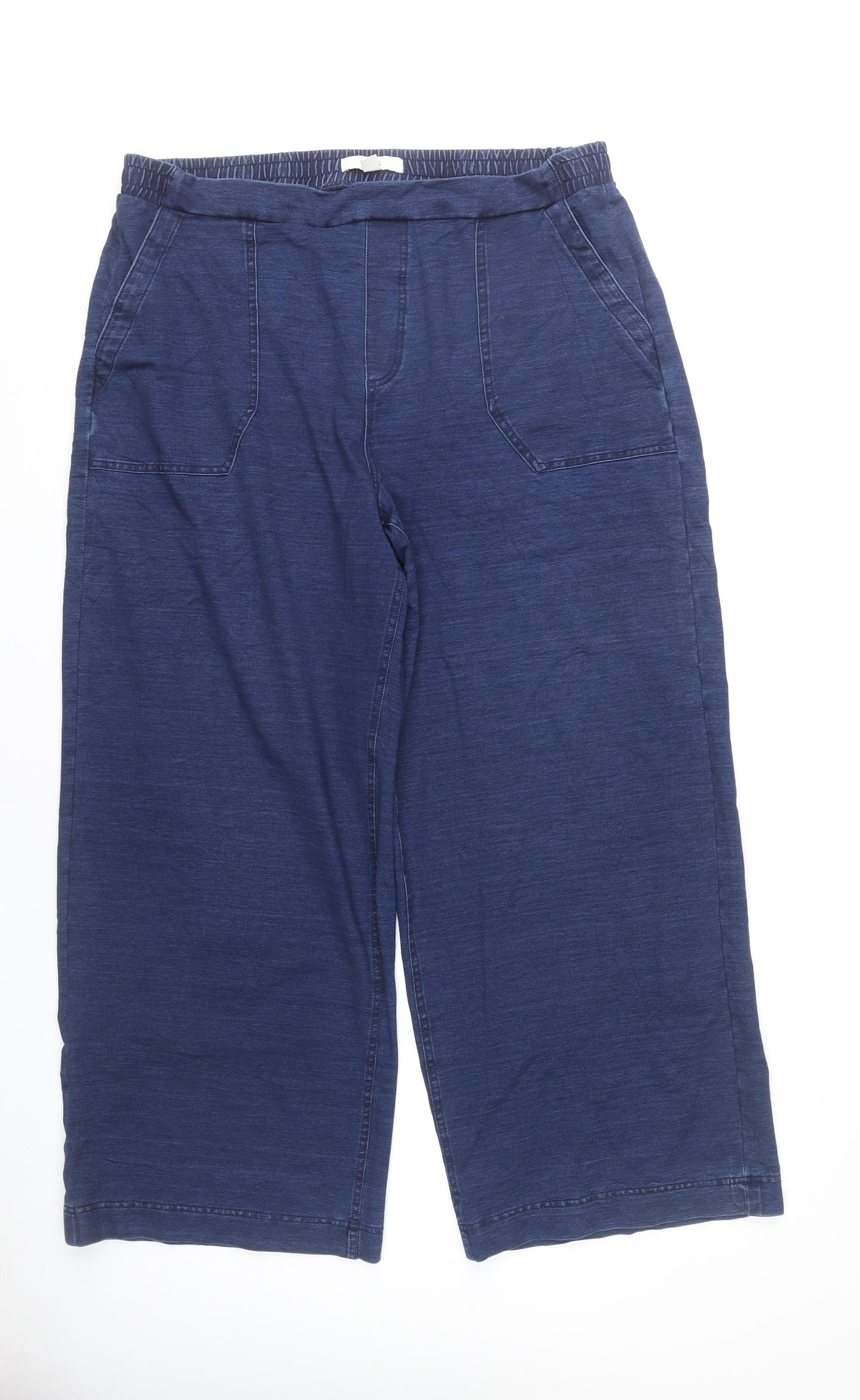 Marks and Spencer Womens Blue Wide-Leg Jeans Size 18 Cotton Blend