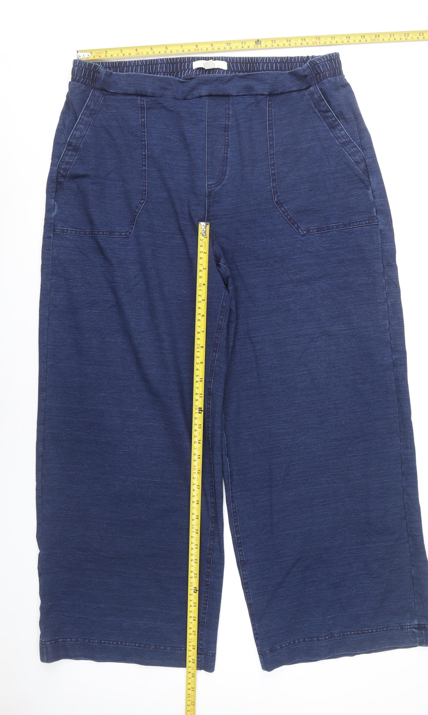 Marks and Spencer Womens Blue Wide-Leg Jeans Size 18 Cotton Blend