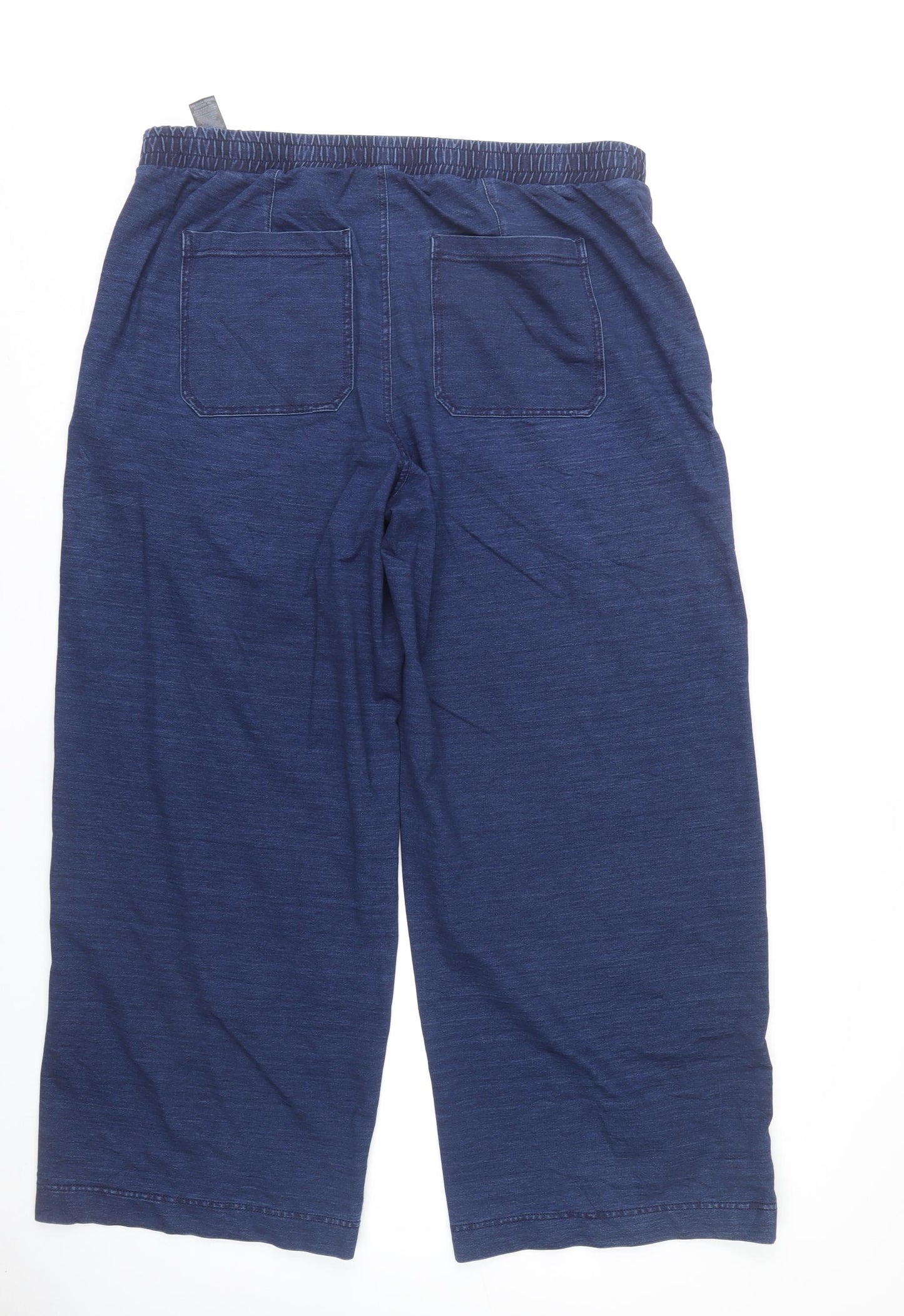 Marks and Spencer Womens Blue Wide-Leg Jeans Size 18 Cotton Blend