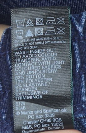 Marks and Spencer Womens Blue Wide-Leg Jeans Size 18 Cotton Blend