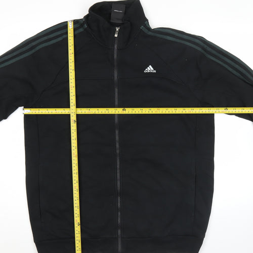 Adidas Men’s Black L Track Jacket Cotton Blend Full Zip Sportswear