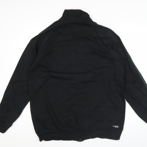 Adidas Men’s Black L Track Jacket Cotton Blend Full Zip Sportswear