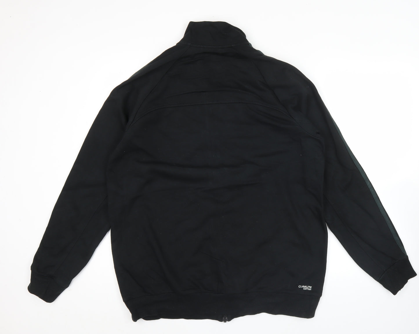 Adidas Men’s Black L Track Jacket Cotton Blend Full Zip Sportswear