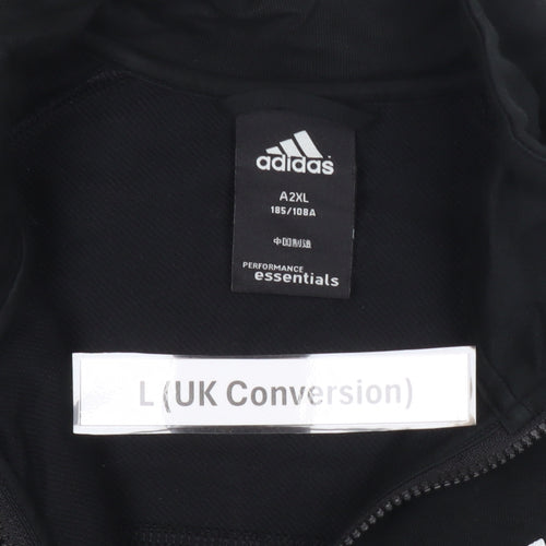Adidas Men’s Black L Track Jacket Cotton Blend Full Zip Sportswear