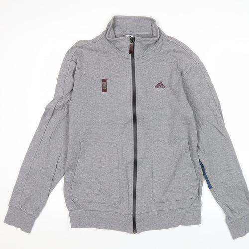 Adidas Mens Grey M Track Jacket Full Zip Cotton Sportswear