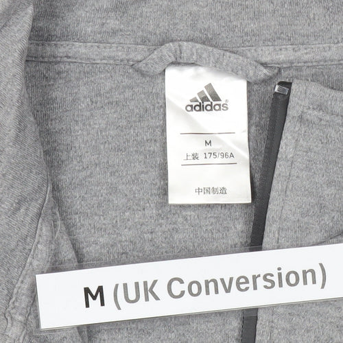 Adidas Mens Grey M Track Jacket Full Zip Cotton Sportswear