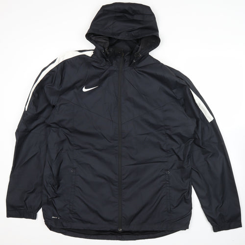 Nike Mens Black XL Windbreaker Hooded Jacket Sportswear