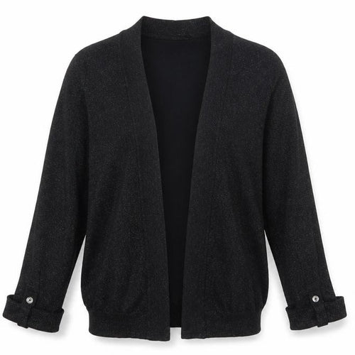 Wallis Women’s Black Glitter Knit Cardigan Size S Long Sleeve