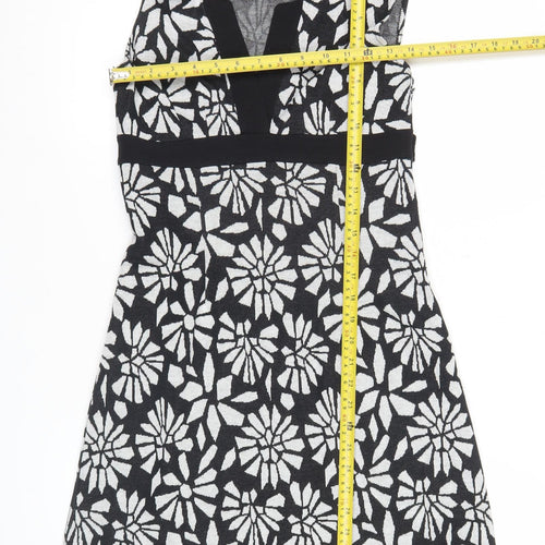 Bohemios Women’s Black Floral Sheath Dress Size 10 Sleeveless Workwear