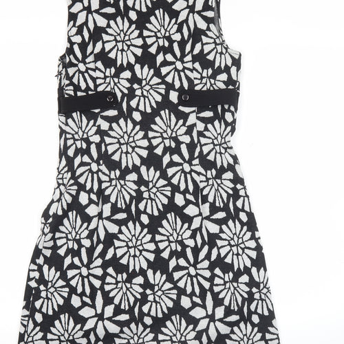 Bohemios Women’s Black Floral Sheath Dress Size 10 Sleeveless Workwear