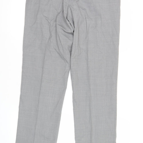 Marks and Spencer Womens Grey Regular Fit Dress Trousers Size 30