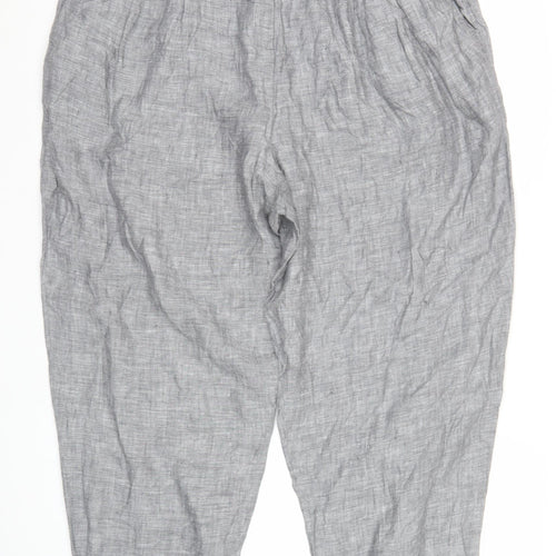 Marks and Spencer Women’s Grey Linen Trousers Size 20 Relaxed Fit