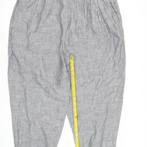 Marks and Spencer Women’s Grey Linen Trousers Size 20 Relaxed Fit