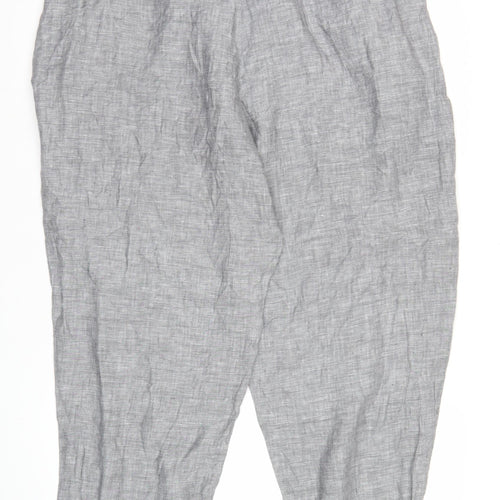 Marks and Spencer Women’s Grey Linen Trousers Size 20 Relaxed Fit