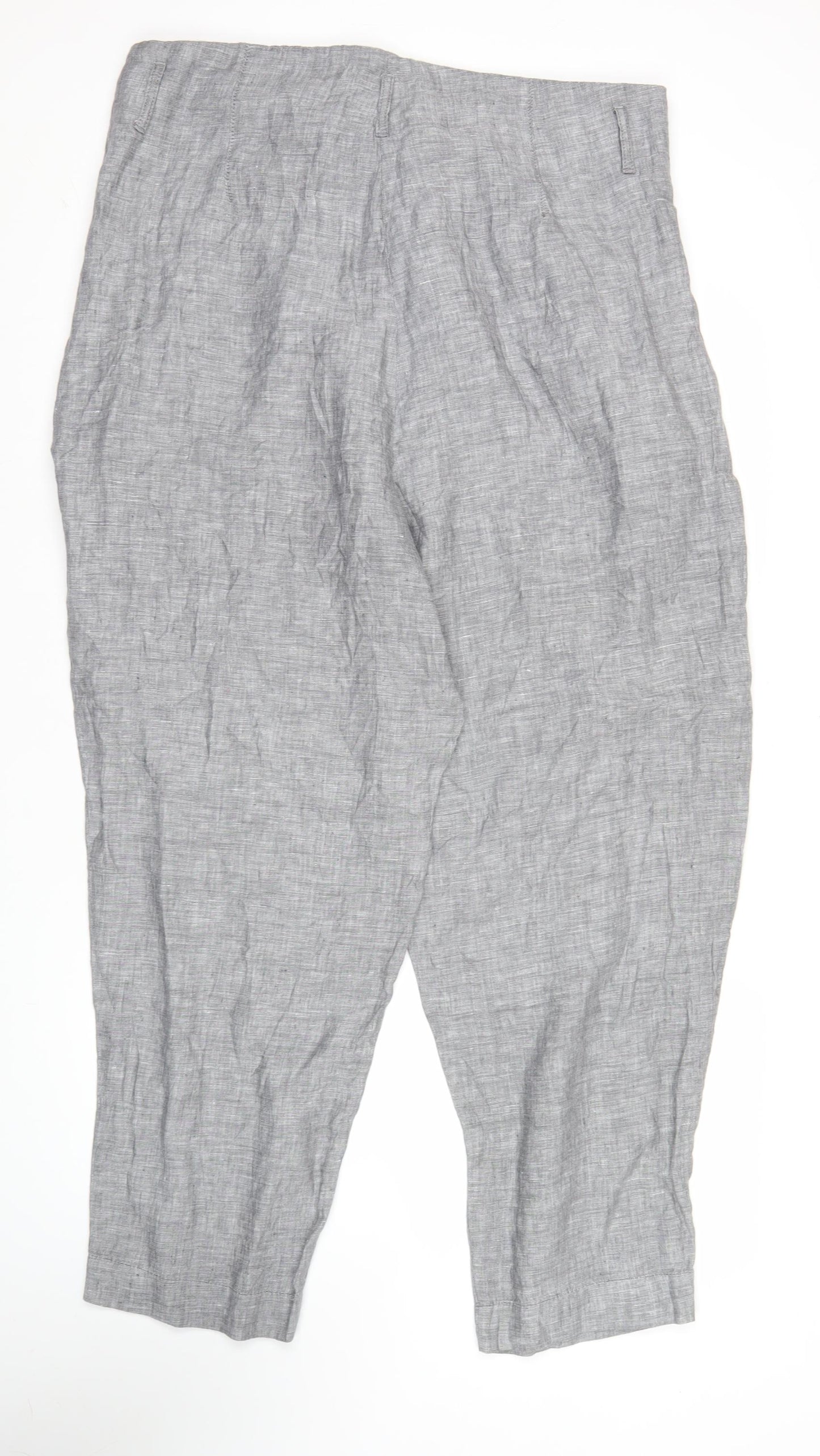 Marks and Spencer Women’s Grey Linen Trousers Size 20 Relaxed Fit