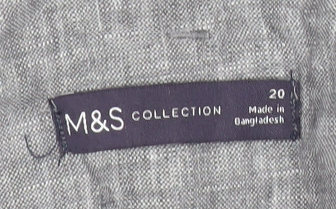 Marks and Spencer Women’s Grey Linen Trousers Size 20 Relaxed Fit