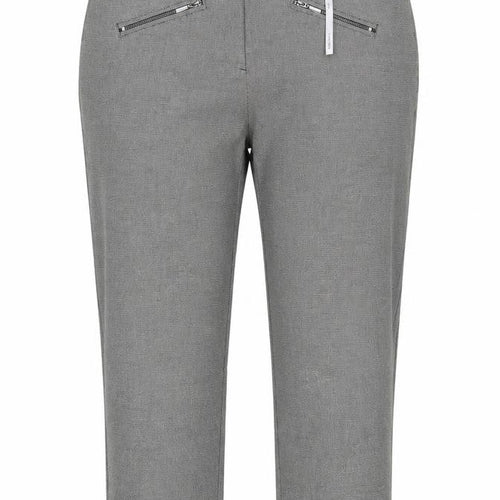 The Mia Womens Grey Slim Fit Checked Trousers Size 18 Workwear