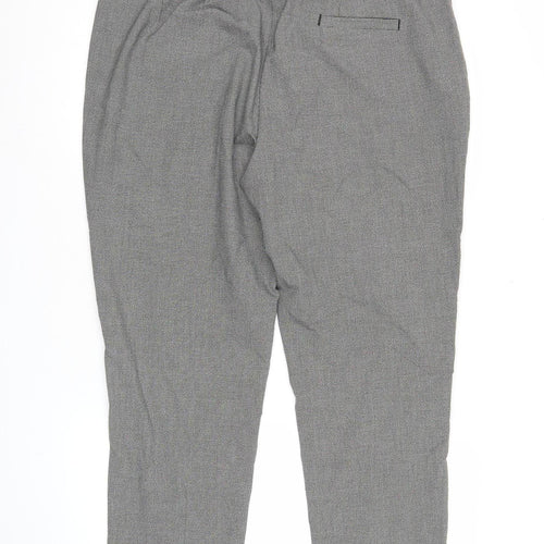 The Mia Womens Grey Slim Fit Checked Trousers Size 18 Workwear