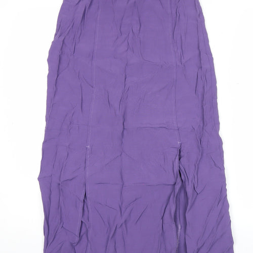 Marks and Spencer Womens Purple Viscose Midi Skirt Size 8