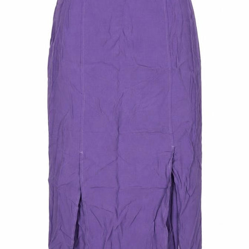 Marks and Spencer Womens Purple Viscose Midi Skirt Size 8