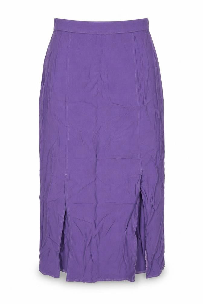 Marks and Spencer Womens Purple Viscose Midi Skirt Size 8