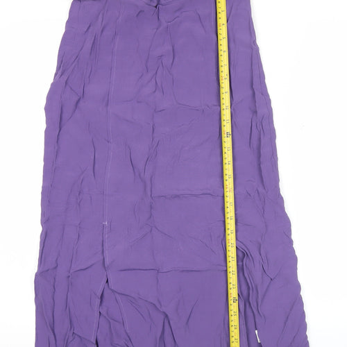 Marks and Spencer Womens Purple Viscose Midi Skirt Size 8