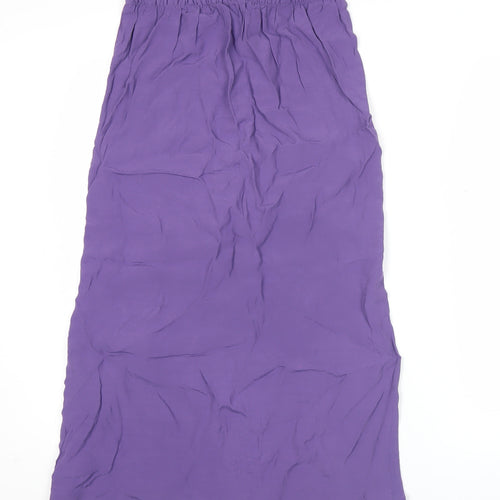 Marks and Spencer Womens Purple Viscose Midi Skirt Size 8