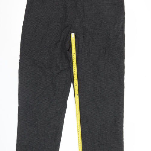 Marks and Spencer Men’s Grey Check Wool Dress Trousers 38W 33L