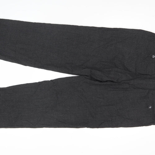 Marks and Spencer Men’s Grey Check Wool Dress Trousers 38W 33L
