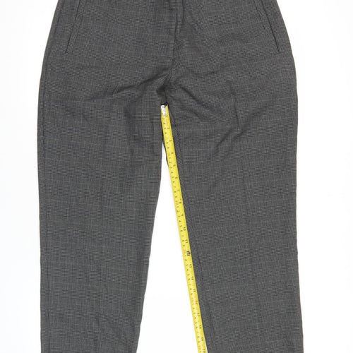 Marks and Spencer Womens Grey Check Dress Pants Size 12 Workwear Business Trousers