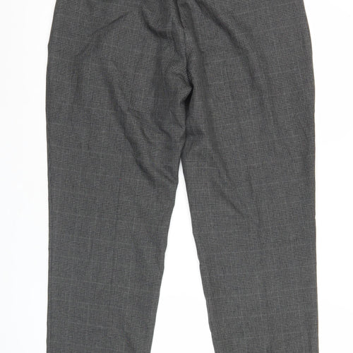 Marks and Spencer Womens Grey Check Dress Pants Size 12 Workwear Business Trousers